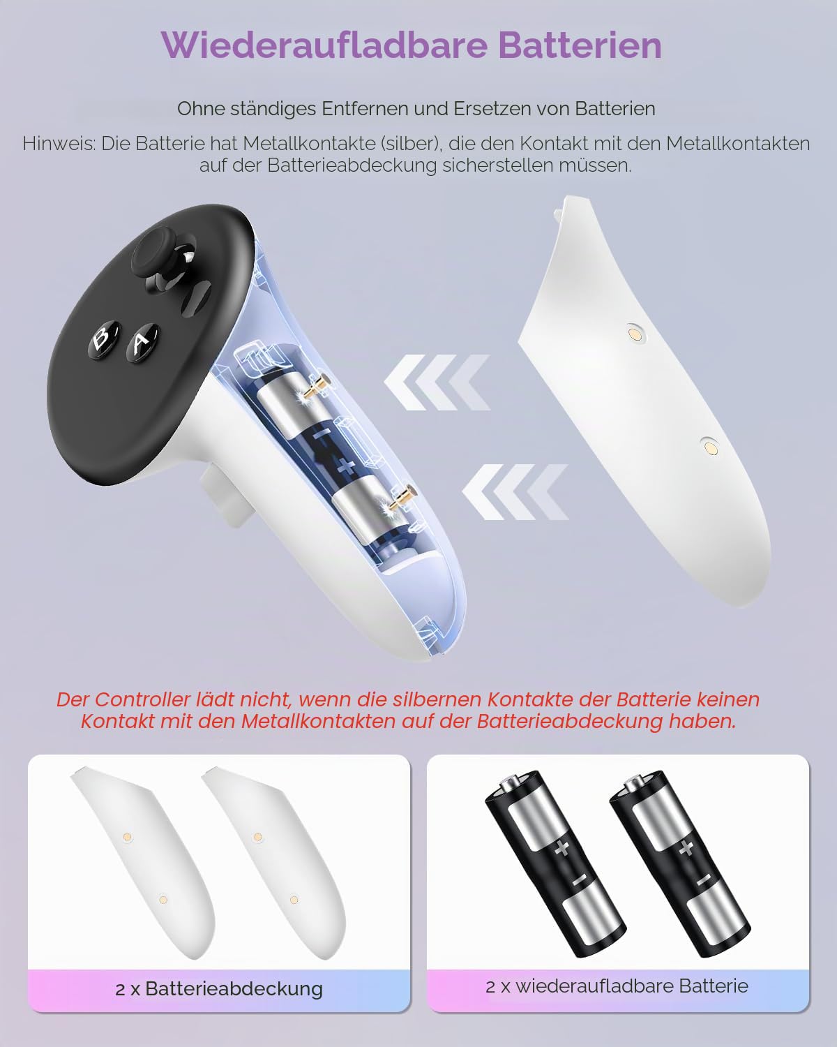 Ladestation für Meta Quest 3S/3, Kinwin Magnetische Ladestation für Oculus Quest 3S/3 Zubehör mit RGB Licht, Ladeständer für VR Headset und Controller mit 2 wiederaufladbaren Akkus