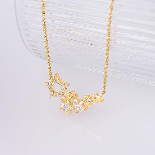 Miniatura 6 de Star Gold Necklaces for Women Trendy Dainty Gold Pendant Necklace CZ Diamond Necklace 14K Gold Plated Necklaces Adjustable Women Chain Necklaces for