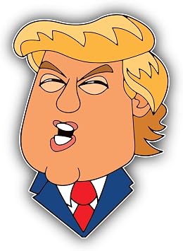Zirni Donald Trump Face Cartoon Sticker Art Decal