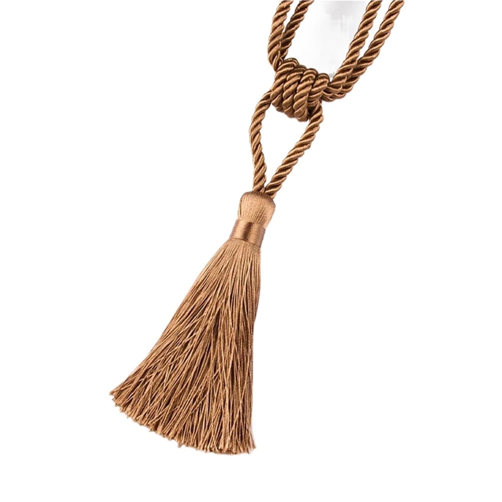 Lot de 10 embrasses de rideaux à pompons - Accessoires de décoration moderne (lin)