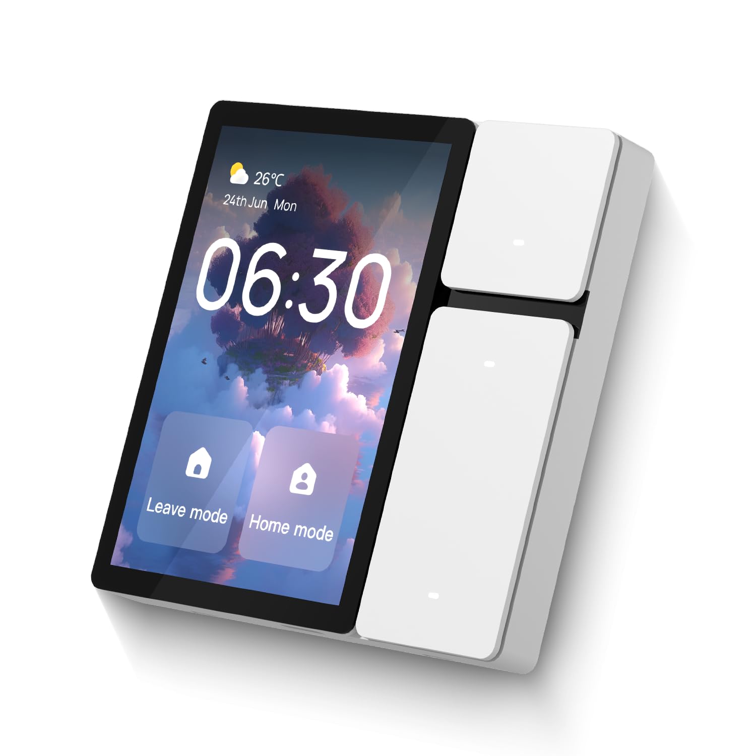 TONGOU Smart Home Pannello Controllo,3,5 pollici, Connessione WLAN, BLE Mesh Hub,IR, App Smart Life/Tuya,compatibile Alexa,tre tasti fisici,tre canali di relé