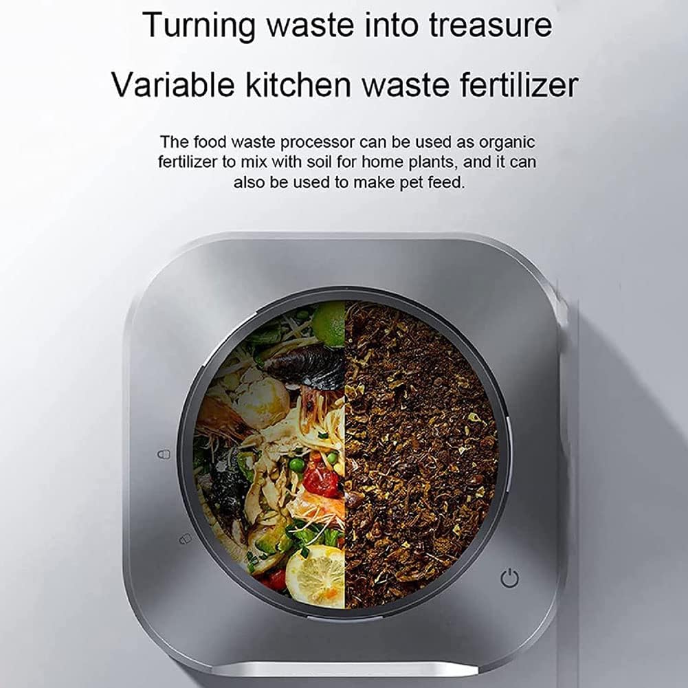 Compostador de cocina eléctrico, compostador de cocina de residuos inteligente, cubo de compostaje para el hogar y la cocina, ciclador automático de residuos de alimentos de encimera con capacidad