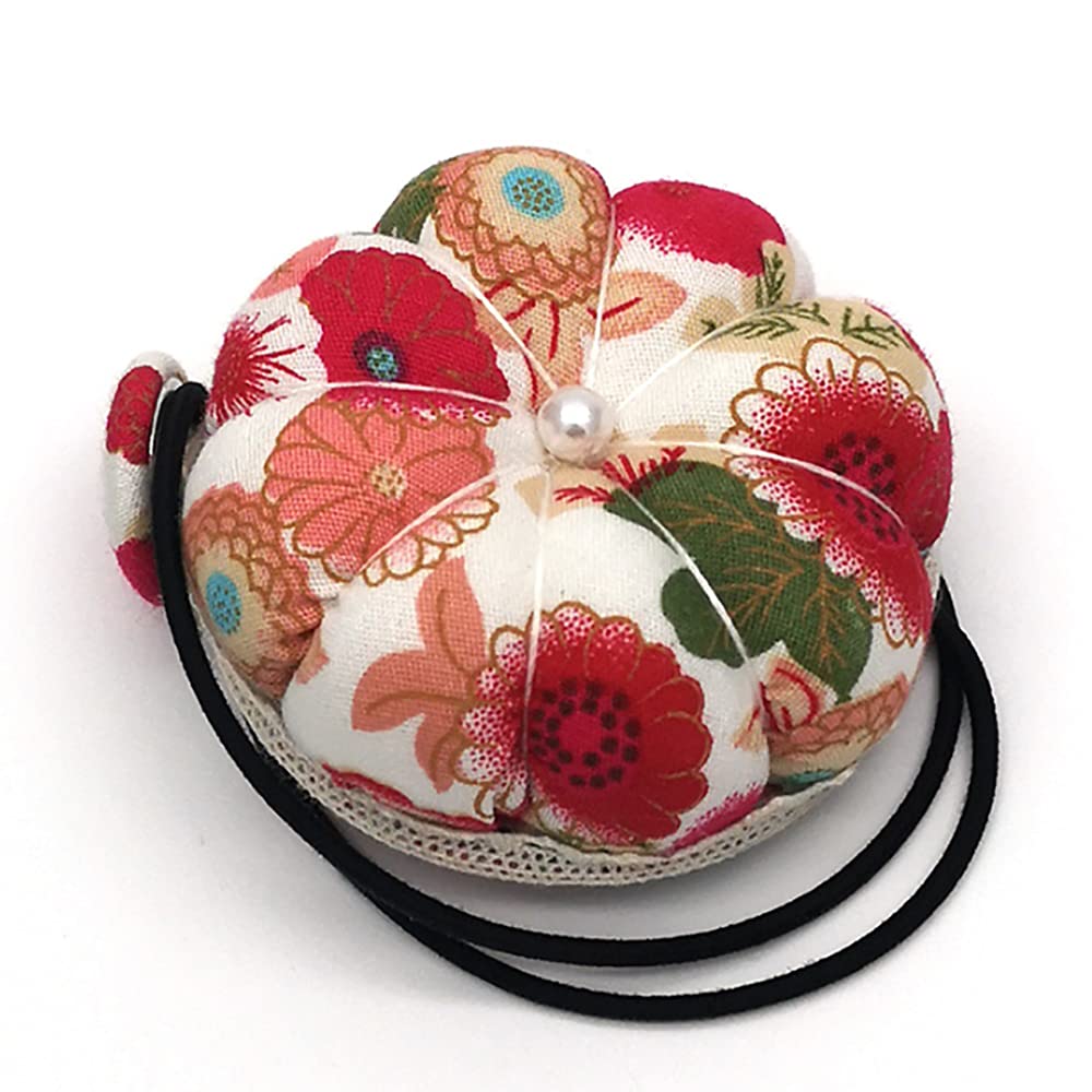 ANCLLO 2 pcs Pumpkin Multifunctional Round Wrist Pin Cushion Sewing Machine Needle Insert DIY Hand Used for Cross Stitch (Red)
