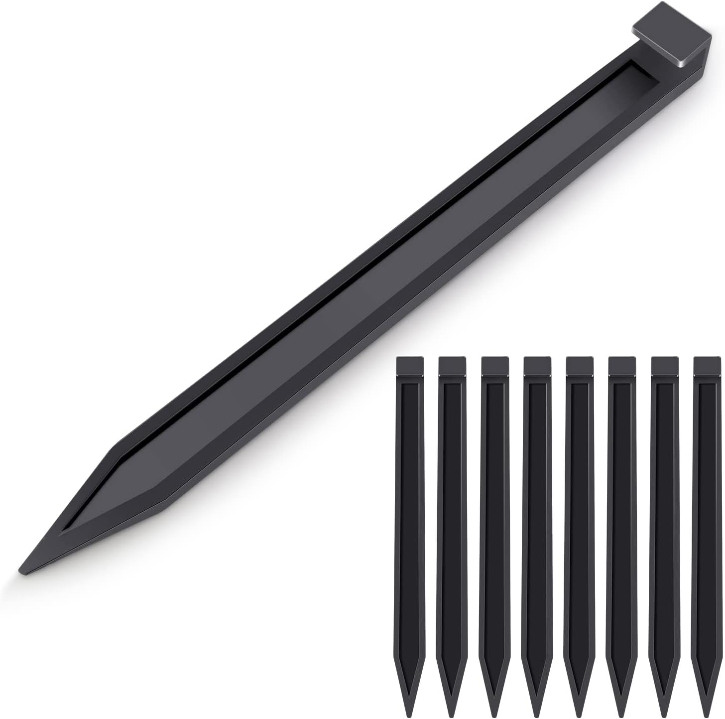 CAIGAIC Landscape Stakes 60 Pack, 10 Inch Garden Landscape Anchoring Stakes for Terrace Board, Landscape Edging Coil, Grass Barrier, Bender Board, Garden Liner