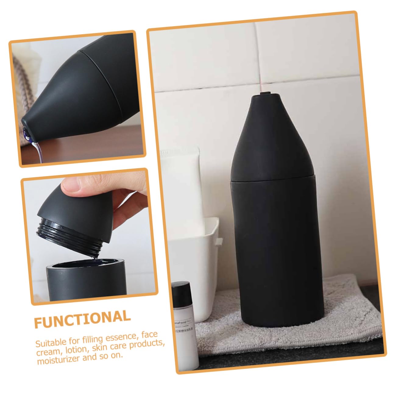Ipetboom Silikon Handspender mit Quetschdesign zum Befüllen von Flüssigwaschmittel und Seife Nachfüllbare Küchenlotionflasche Geeignet für Küche und Badezimmer