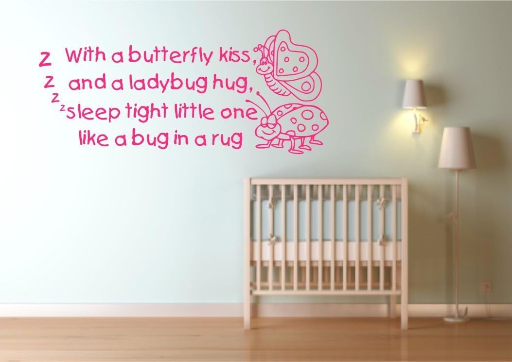 Snug Bug Rug Kids Wall Art Sticker Quote Decal Transfer Mural Stencil Art Tattoo WSD651, Gold Gloss, Medium