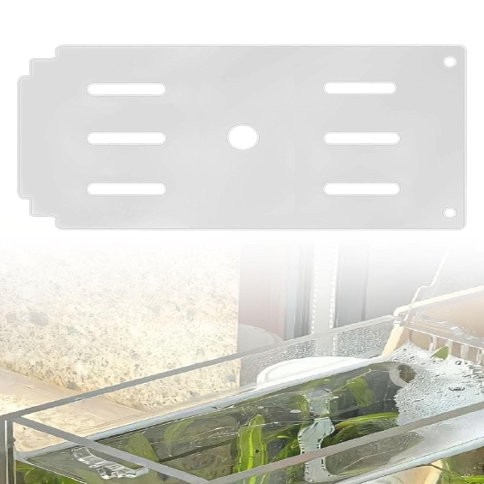 MagiDeal Couvercle d'aquarium avec Trous d'alimentation, Anti-Saut, auvent en Acrylique, 40x15cm
