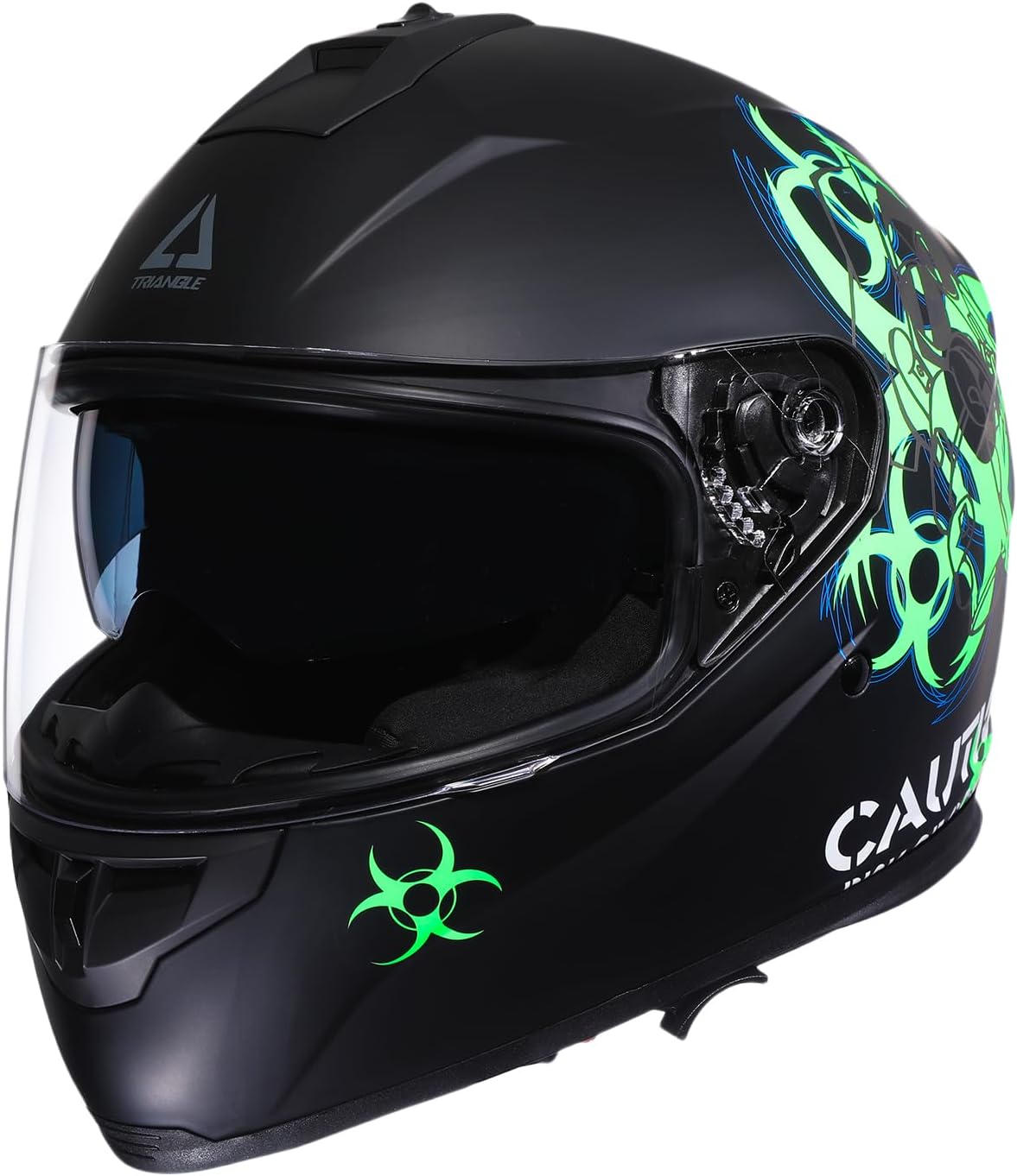 TRIANGLE Dual Visor Motorcycle Helmet Full Face Helmets with tinted sunshield DOT Approved TRIANGLE Dual Visor Motorcycle Helmet Full Face Helmets with tinted sunshield DOT Approved