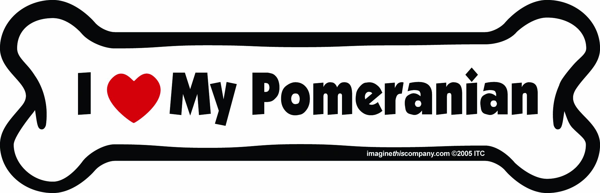 Imagine This Company I Love My Breed Bone Shaped Pet Magnet Removable Magnets for Cars Fridges Lockers More