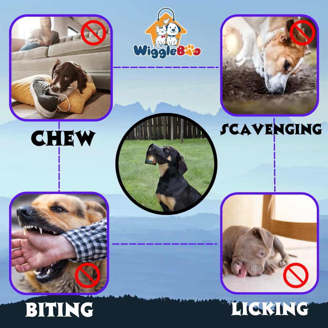 WiggleBoo Dog Net Muzzle|| Comfortable & Secure for Safe Walks & Vet Visits || Adjustable, Breathable, and Lightweight (Extra Small) 1
