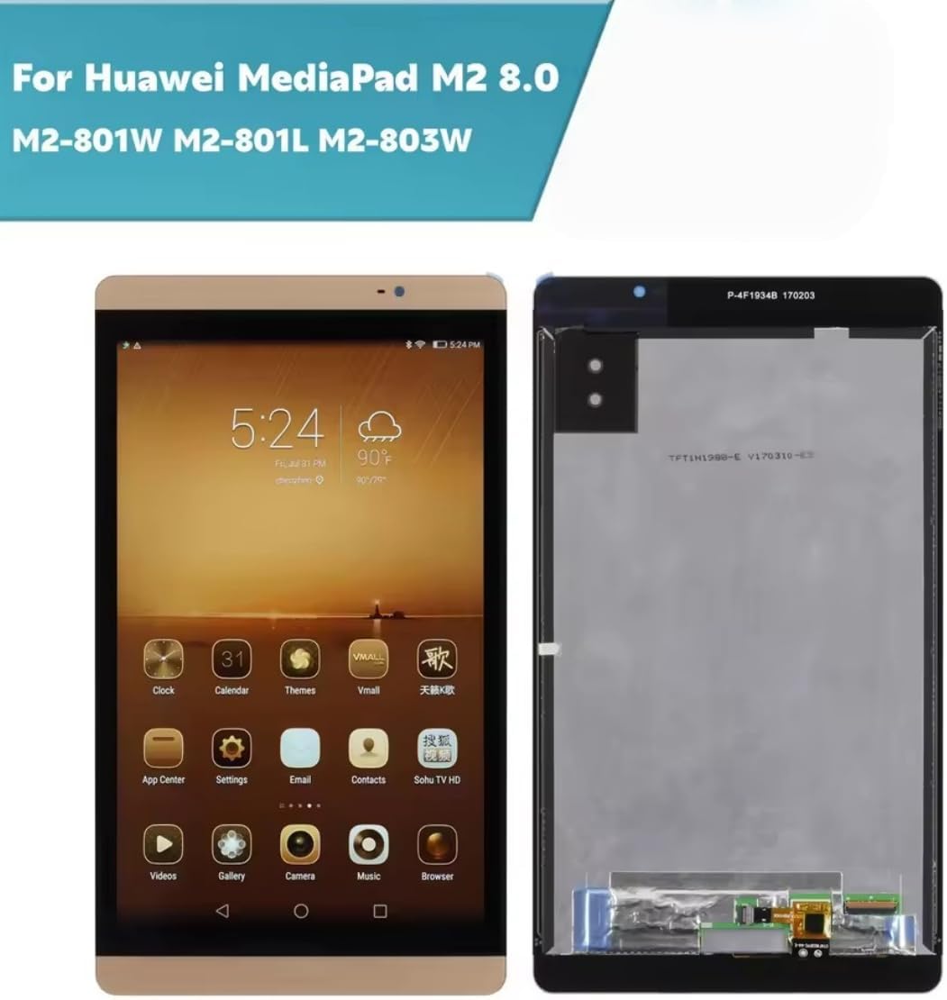 for Huawei Media Pad M2 M2-801 M2-801W M2-801L M2-803W LCD Display and Touch Screen Digtiizer Assembly (Gold)