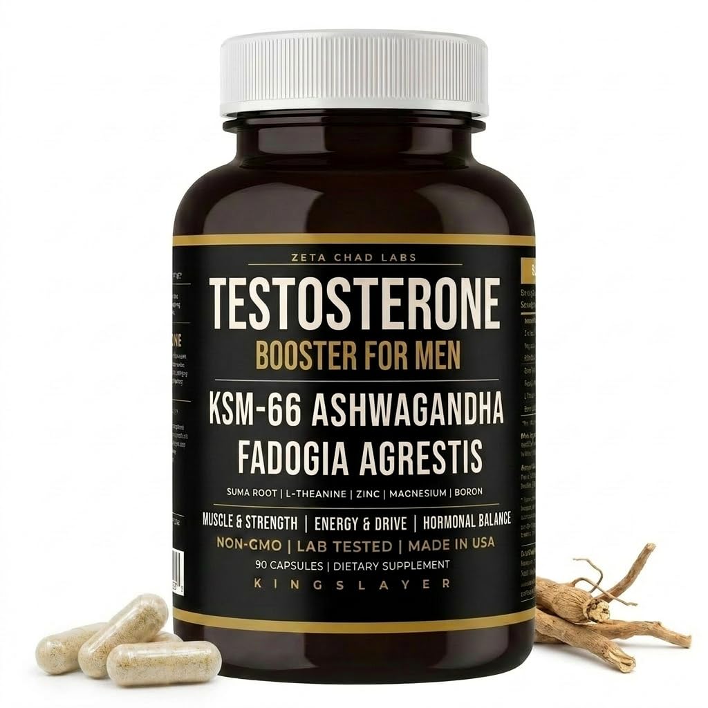Zeta Chad Labs Kingslayer — suplemento alimentar com KSM-66, Fadogia Agrestis e raiz de suma, 90 cápsulas
