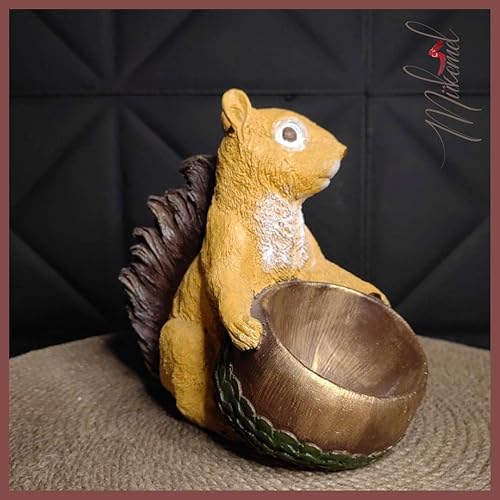Miniatura 6 de Squirrelly squirrel (9.0 inch, Decorative Basket, living gift, animal statue, figure sculpture, handmade art) Mukemel Designs - BTC0019