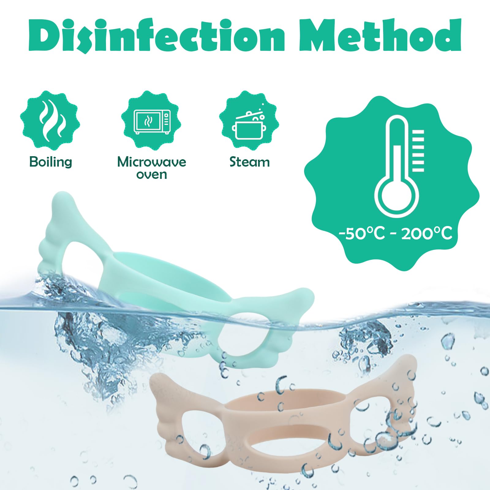 2 Pezzi Manico per Biberon, Maniglia per Biberon in Silicone, Manici Biberon a Collo Largo, Facile Installazione Bambini Manici per Bottiglie, Impugnatura Biberon per Bambini con Design a Presa