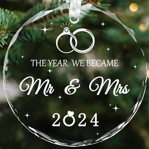 Just Married 2024 Christmas Ornament - Mr & Mrs First Wedding Gift