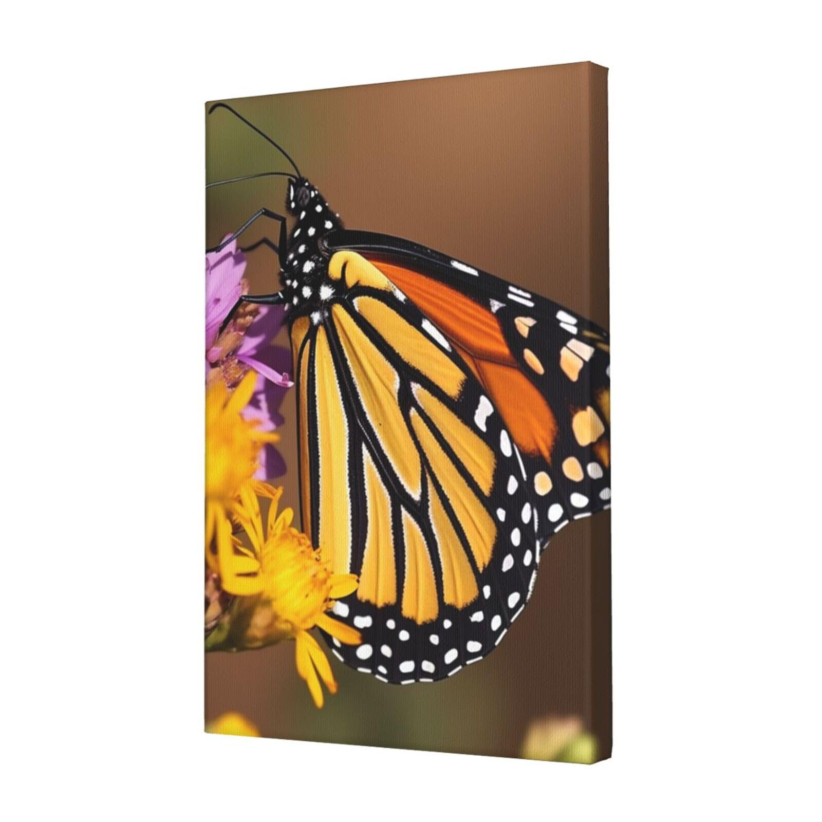 FodPand Monarch Butterfly Canvas Wall Art for Living Room Wall Decor 12"x18" Modern Artwork Painting Pictures Hanging Canvas Prints Aesthetic Wall Art for Bedroom Bathroom Office Wallart Decor