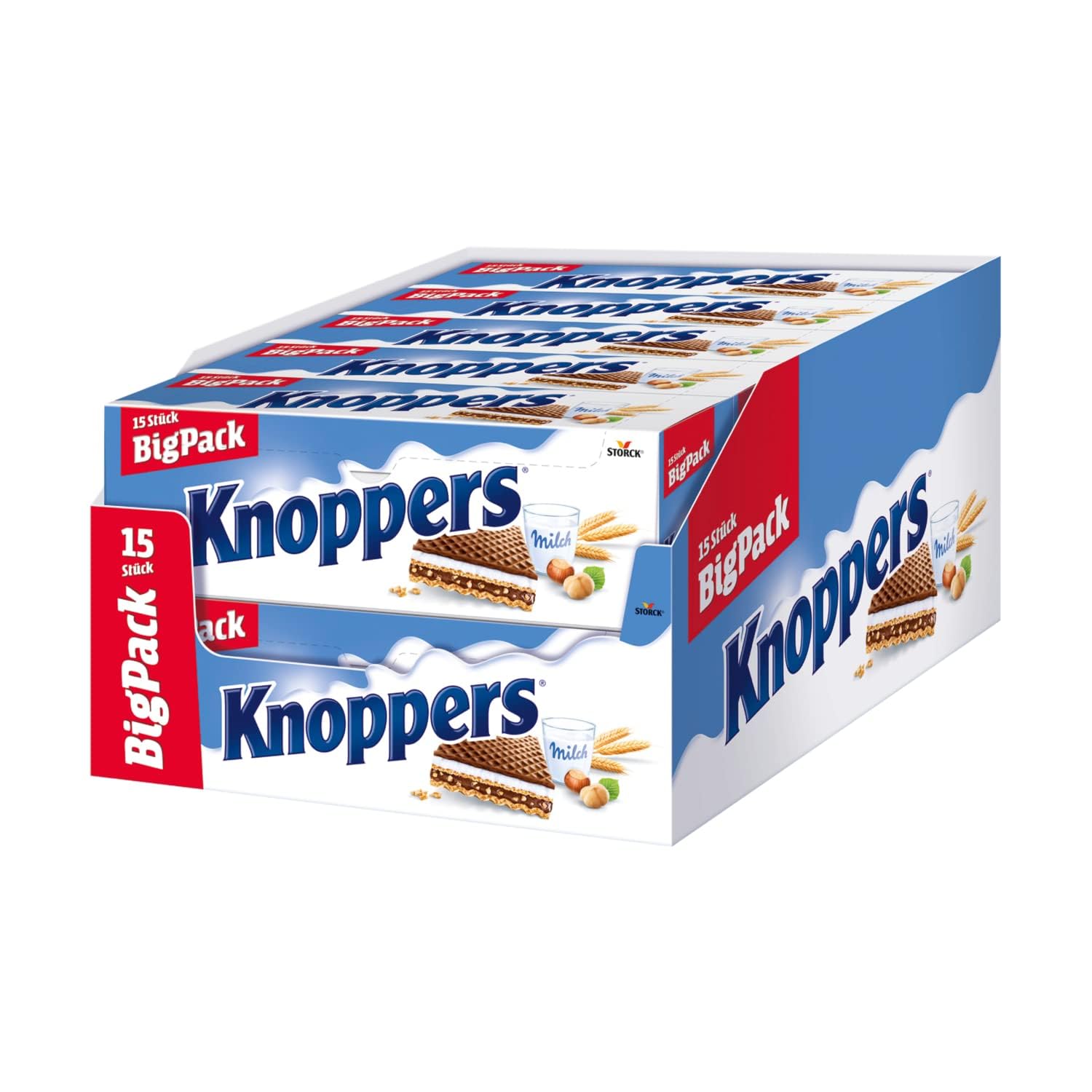 Knoppers Big Spender, gefüllte Waffelschnitten mit Haselnüssen - 10 x 375 g