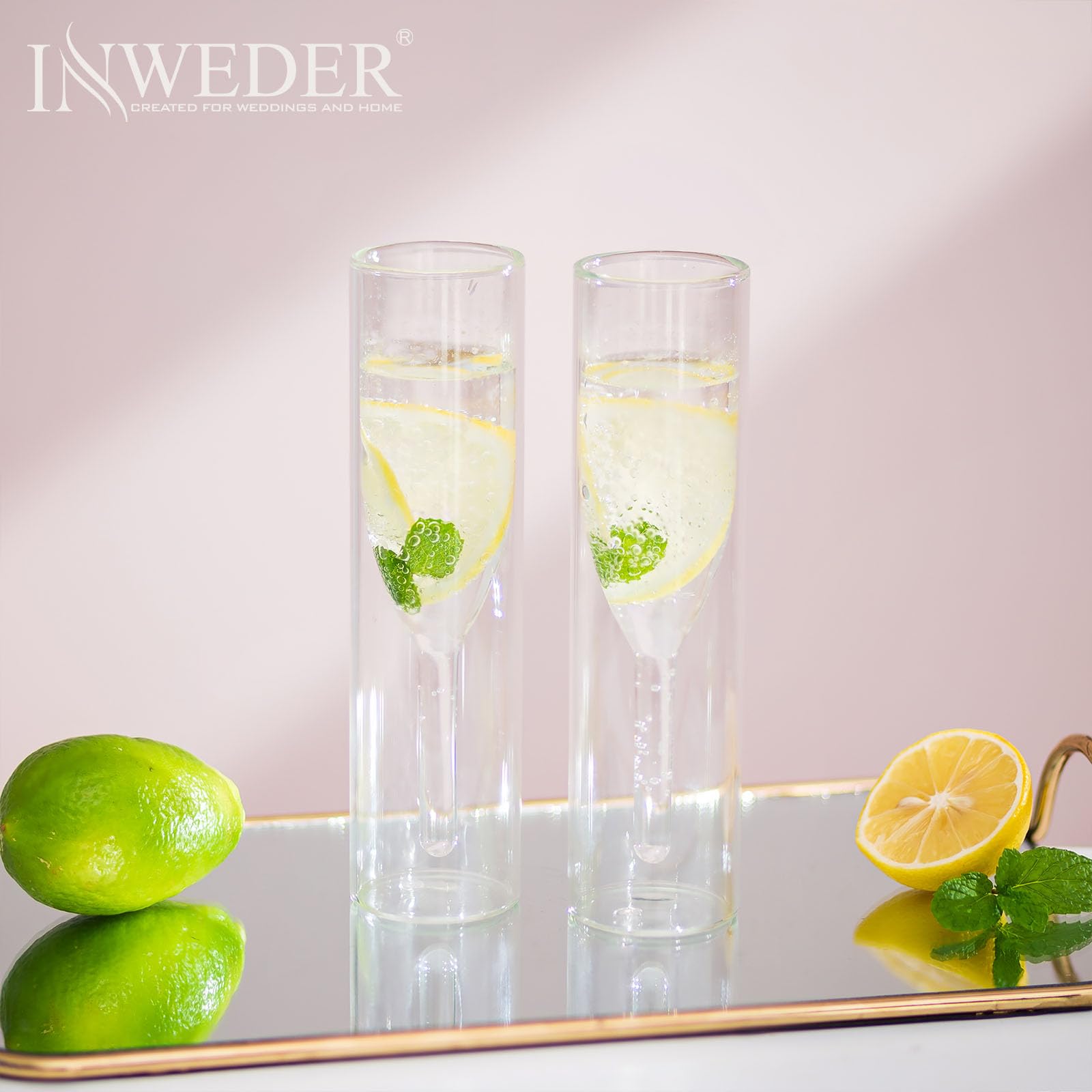 Stemless Champagne Flutes Crystal Glasses - Image 2