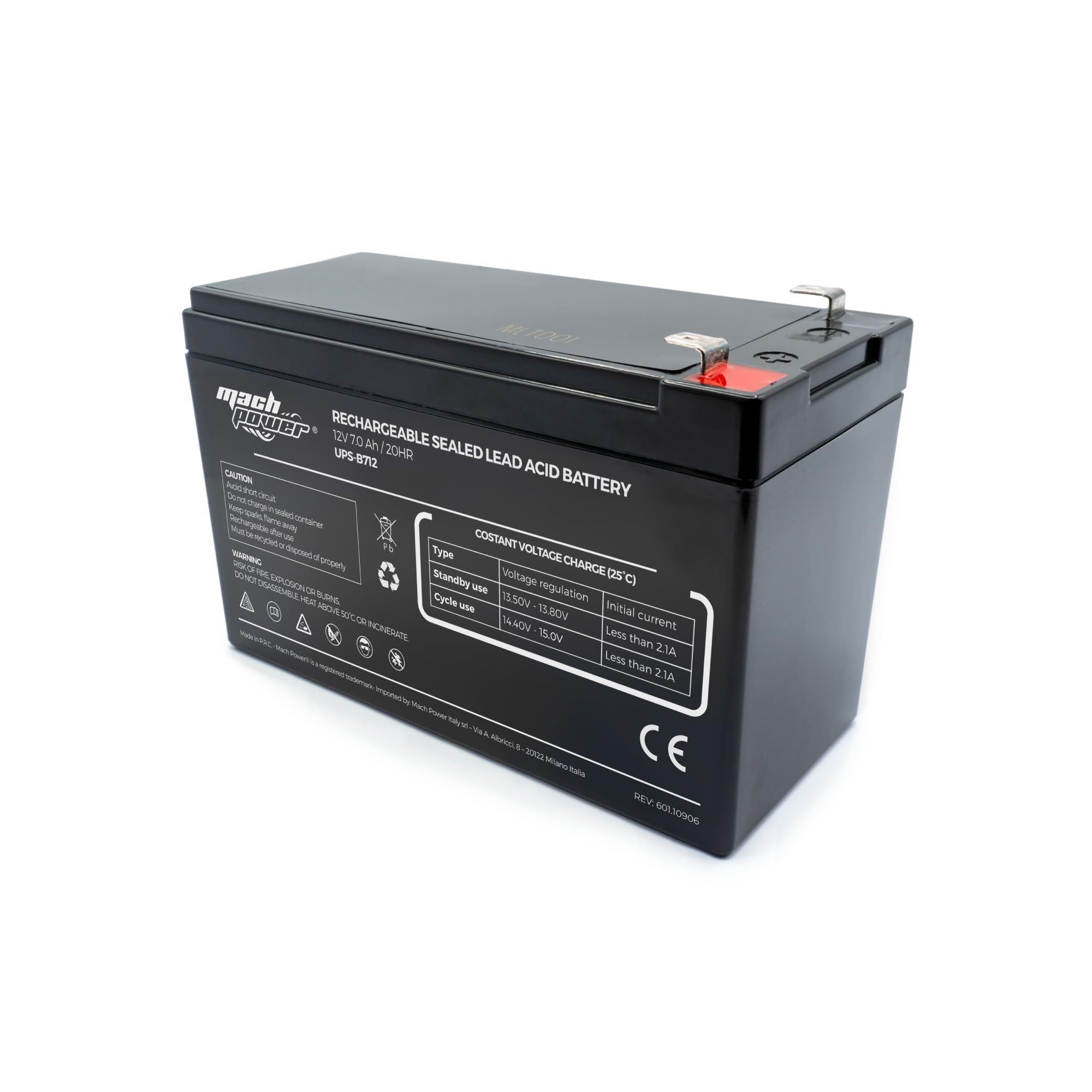 12v 7ah Batteria Al Piombo AGM Italiana Per UPS, Fotovoltaico, Barca - Come FG20721 FIAMM Pompa Da Giardino A Batteria - Foto 3