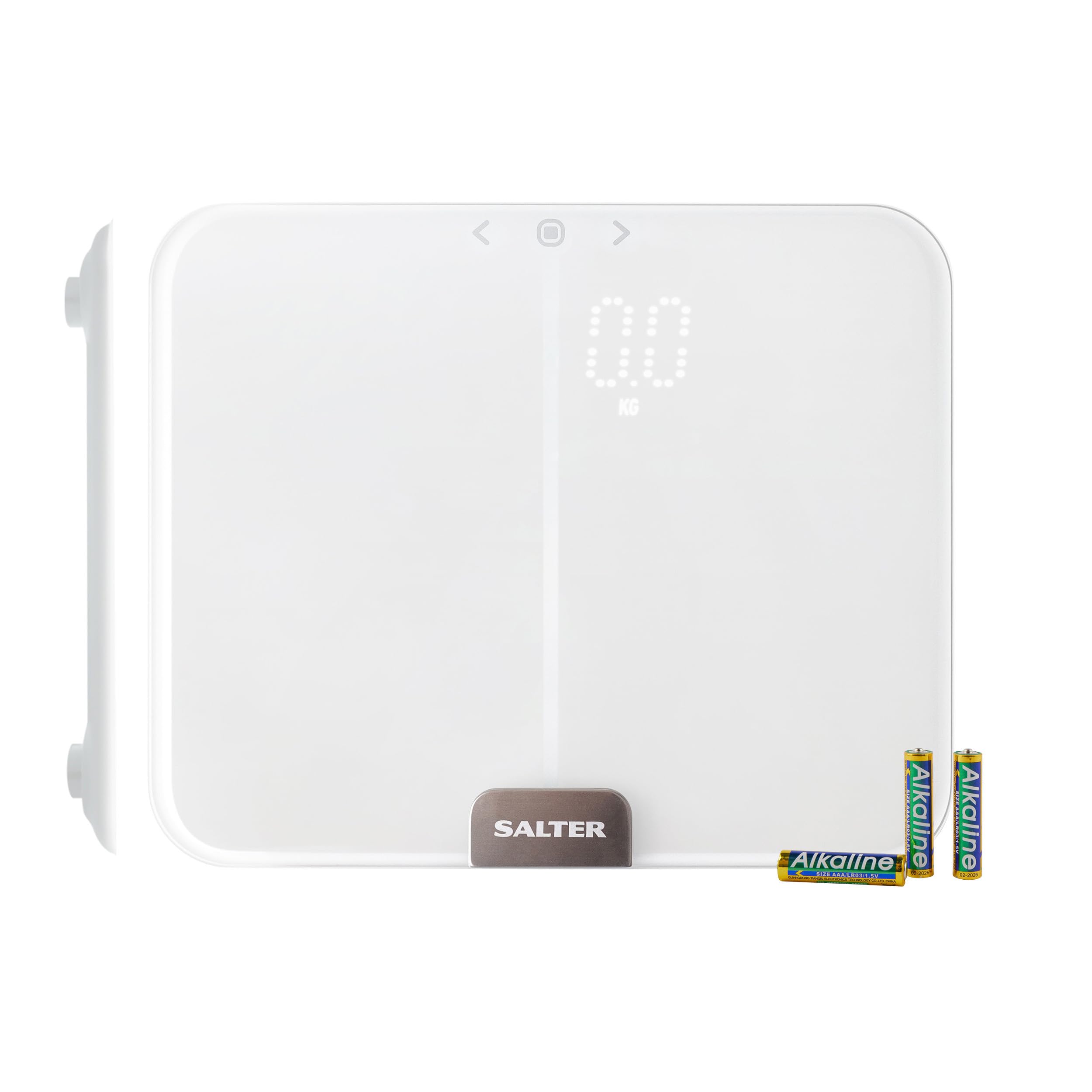Salter 9164 WH3R Ghost Balance Impédancemètre Compact, Pèse Personne Numérique, Mesure Poids, Masse Grasse et Maigre/Masse Osseuse/IMC/MB/Muscle, Mode Athlète, Mémoire 10 Utilisateurs, Blanc
