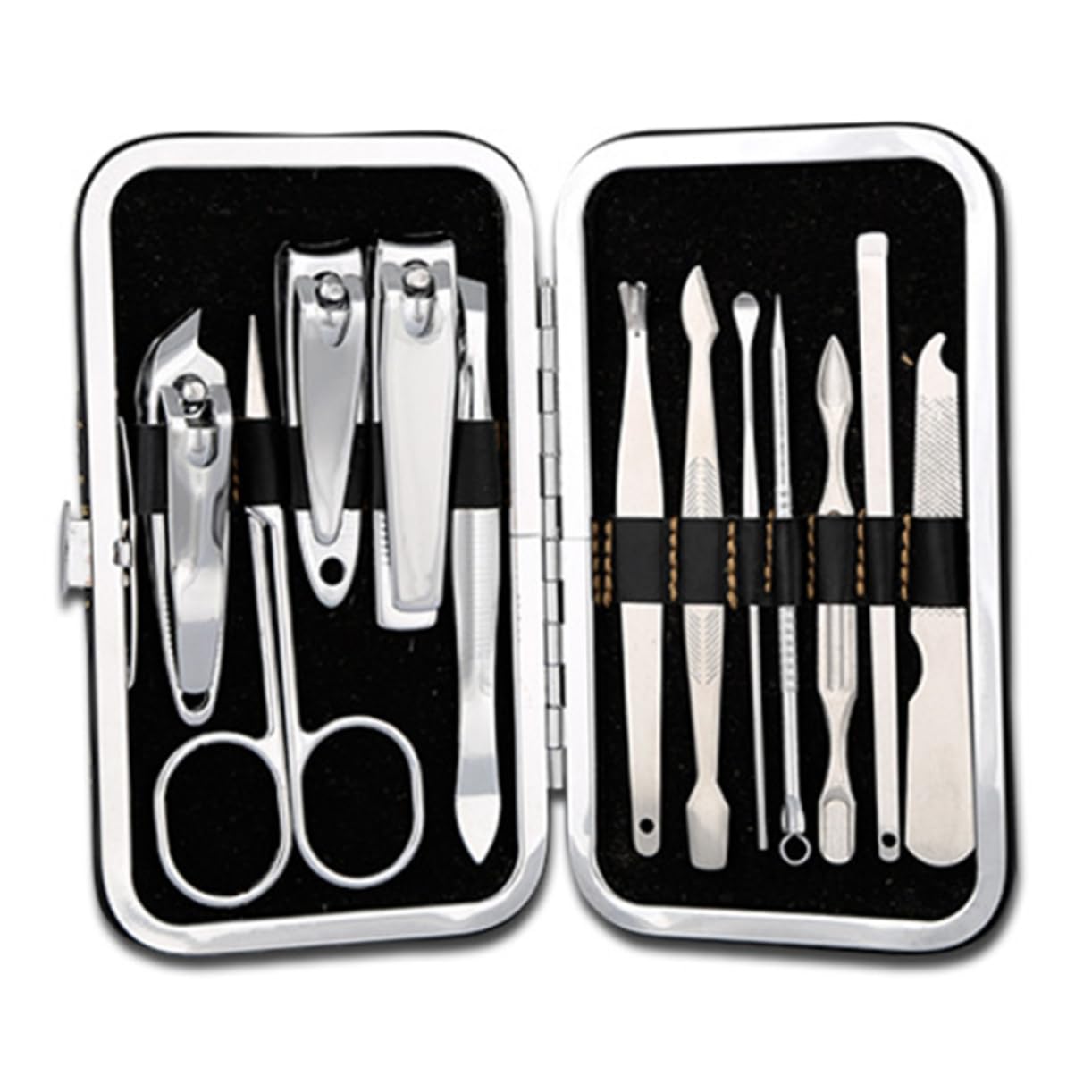 Homoyoyo Travel-friendly 12-in-1 Nail Clipper Set Stainless Steel Manicure Kit with Storage Case Ideal Present