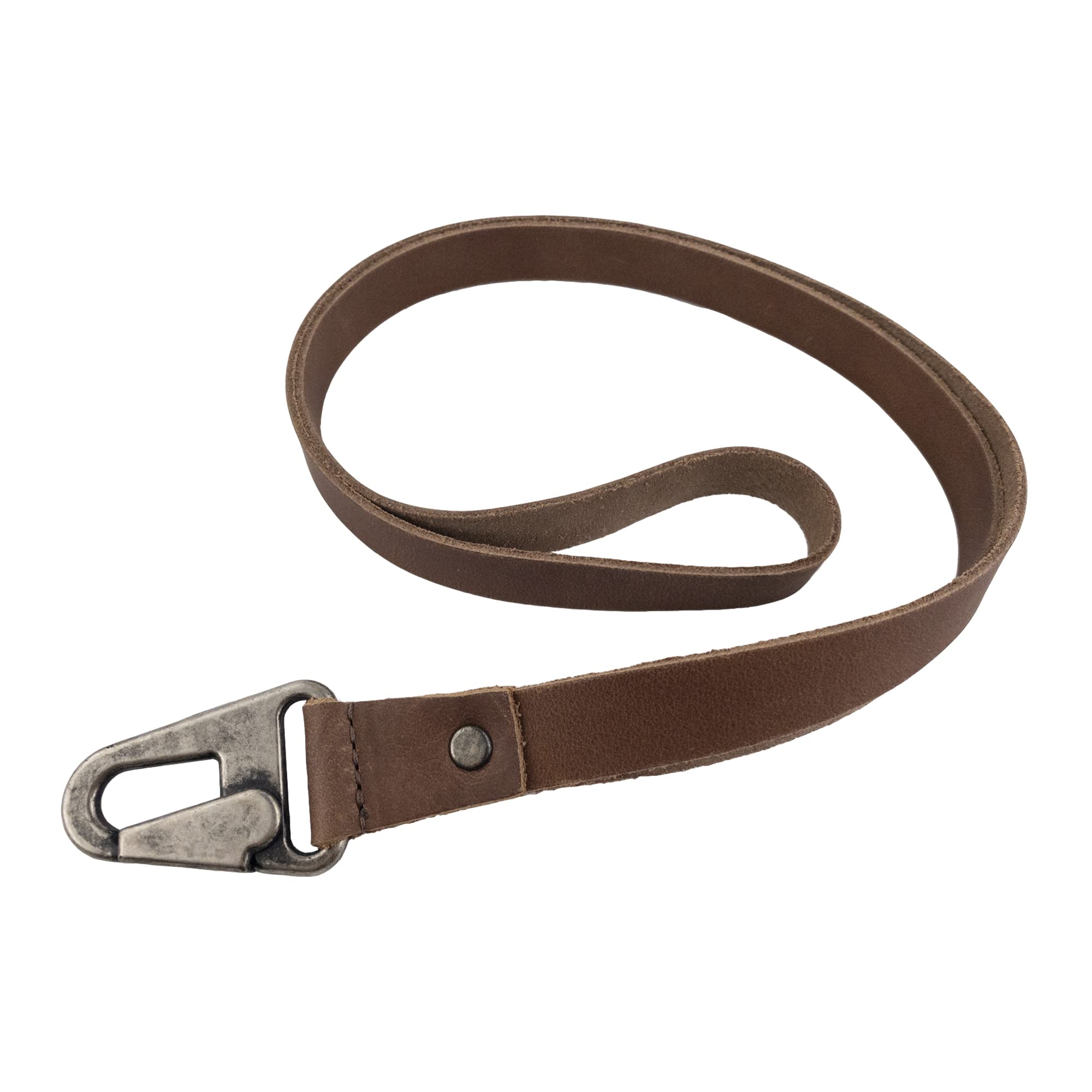 Hide & Drink, Lanyard Keychain Handmade from Full Grain Leather, Clip to Attach to House, Apartment, Car Keys - Great Gift, Single Malt Mahogany, One size