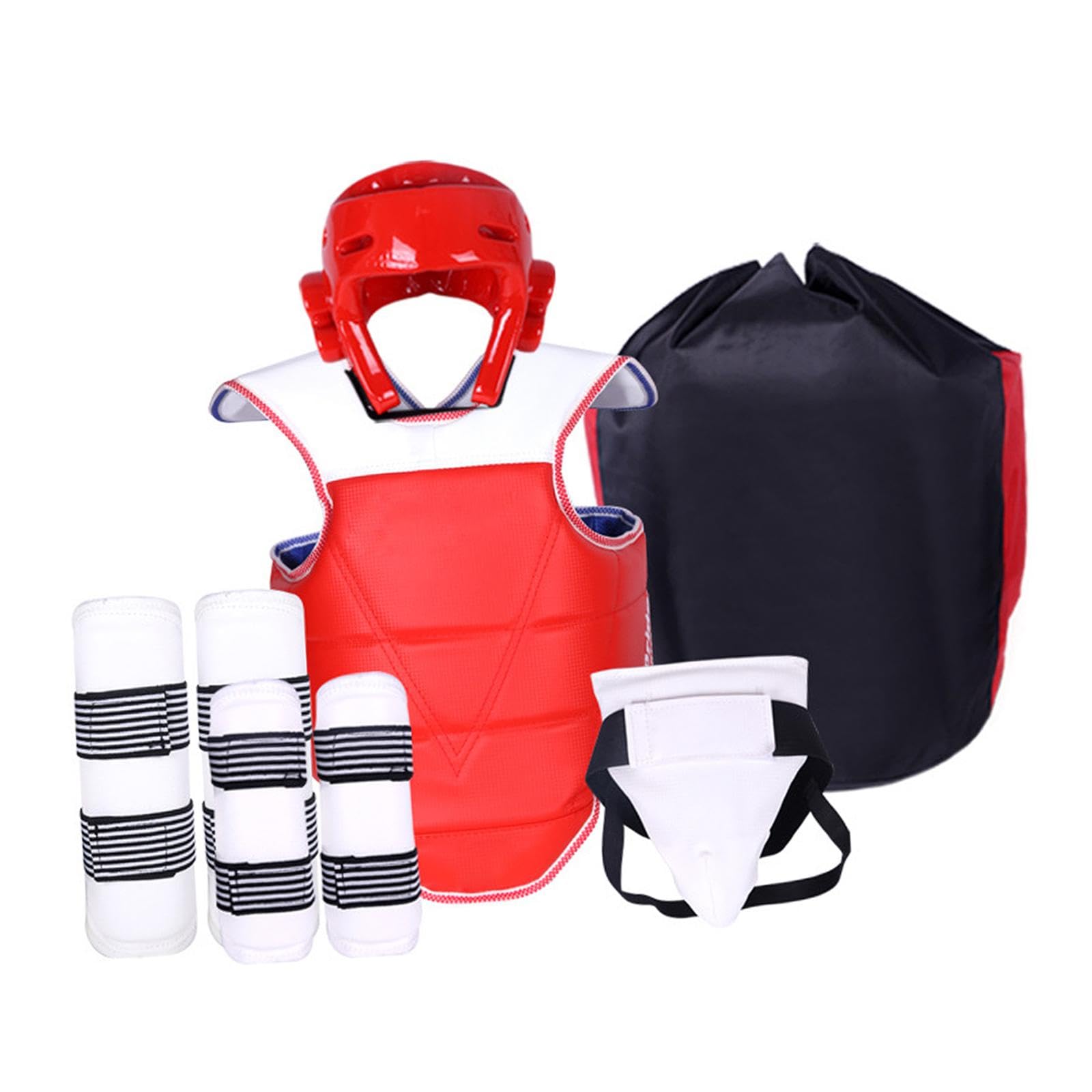 Conjunto de Equipo de Protección de Taekwondo para Uso Masculino, Protector de Piernas y Brazos, Uniforme de Taekwondo