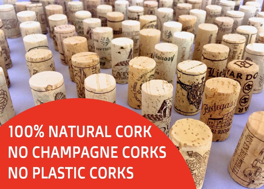 Corchos de vino, grado SUPREMA, auténticos, totalmente naturales, impresos de alta calidad, corcho de grado artesanal, sin circular, uniforme y limpio, manualidades, aglomerado y natural, nunca
