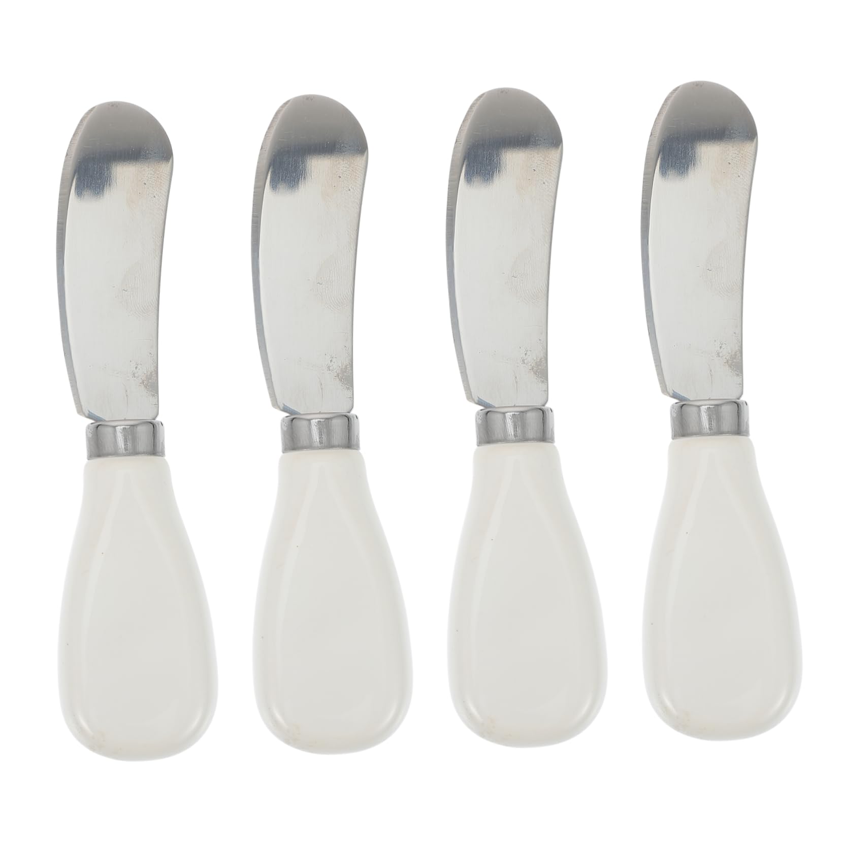 POPETPOP Raschietto per Burro e Spatola per Panna in Acciaio Resistente, Set da 4 Utensili da Cucina Ergonomici, Antiaderenti e Riutilizzabili per Uso Domestico e Spalmatura Sicura