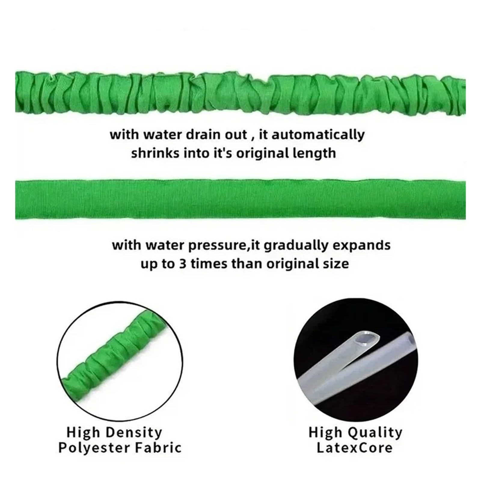 manguera de jardín, tubería de agua de manguera de Manguera de riego de jardín Lavado de autos a alta presión Manguera de agua flexible mágica Herramientas de limpieza de riego de jardines(Blue Hose,1