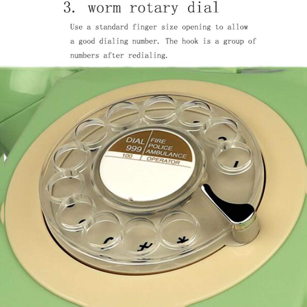 Telefon retro, telefon Vintage Klasyczny obrotowy Obrotowy antyczny przewodowy Biuro w domu Hotel Stały stacjonarny