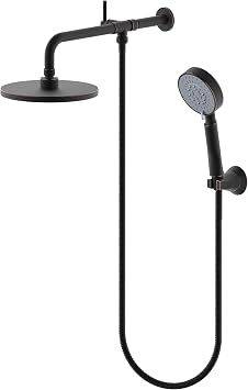 Hand Shower/Shower Head Combo, High Pressure 2 in 1 Shower Head System with Stainless Steel Hose, 3-way Water Diverter, Oil Rubbed Bronze SF-9321-ORB