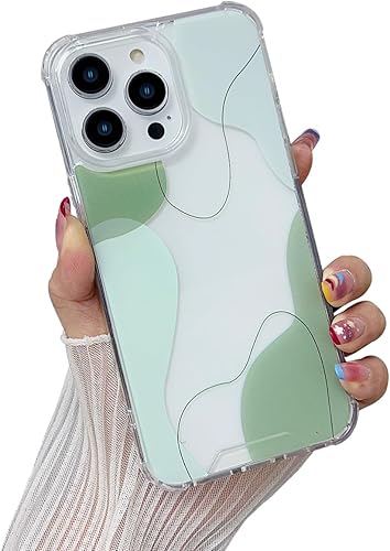 Funda compatible con iPhone 1314, bonita funda con patrón de corazón pintado simple para mujeres y niñas, funda de TPU suave + protección de