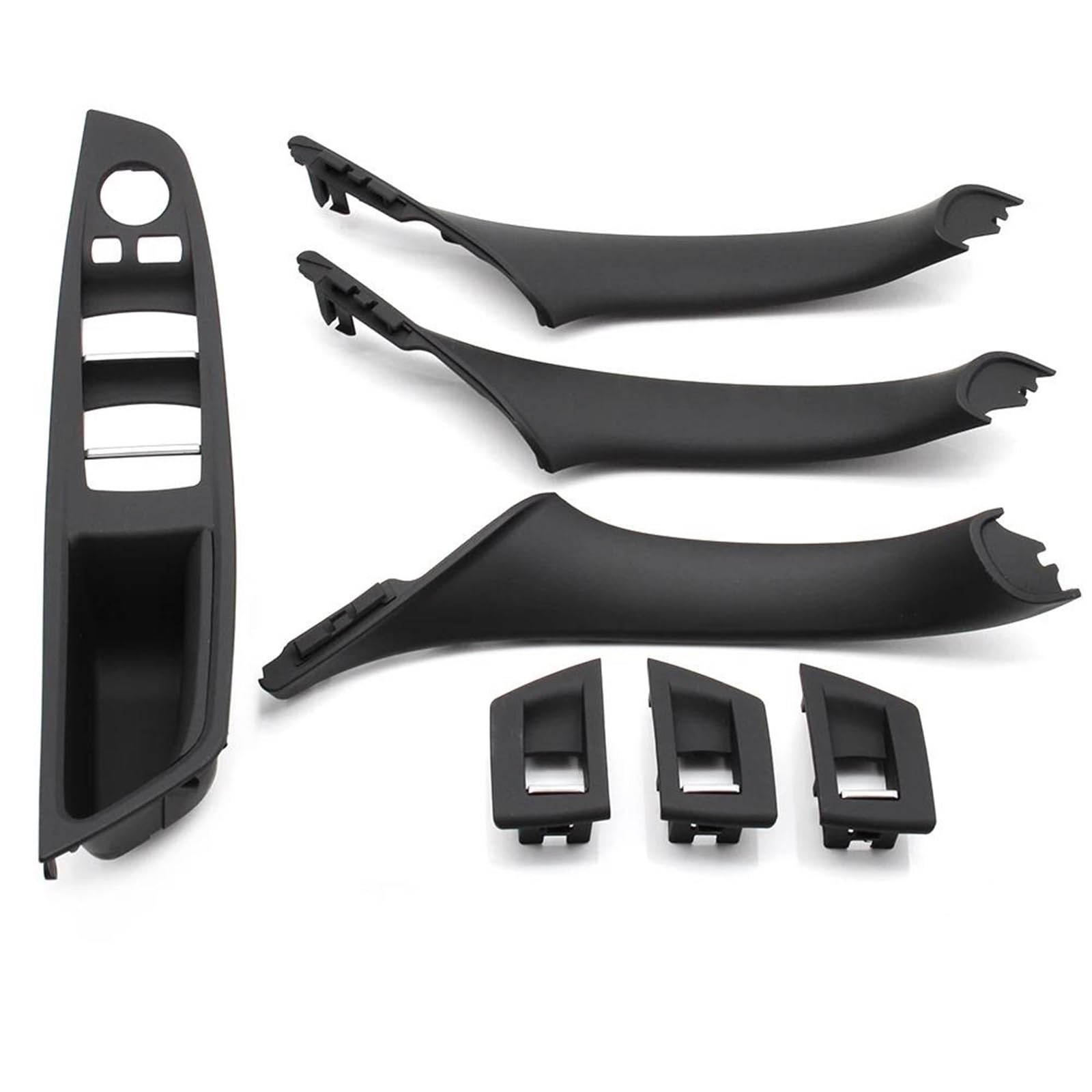 NOHEEU Left Drive LHD Car Interior Door Handle Pull 7PCS Set for BMW 5 Series F10 F18 523 525 528(Model A Black6)