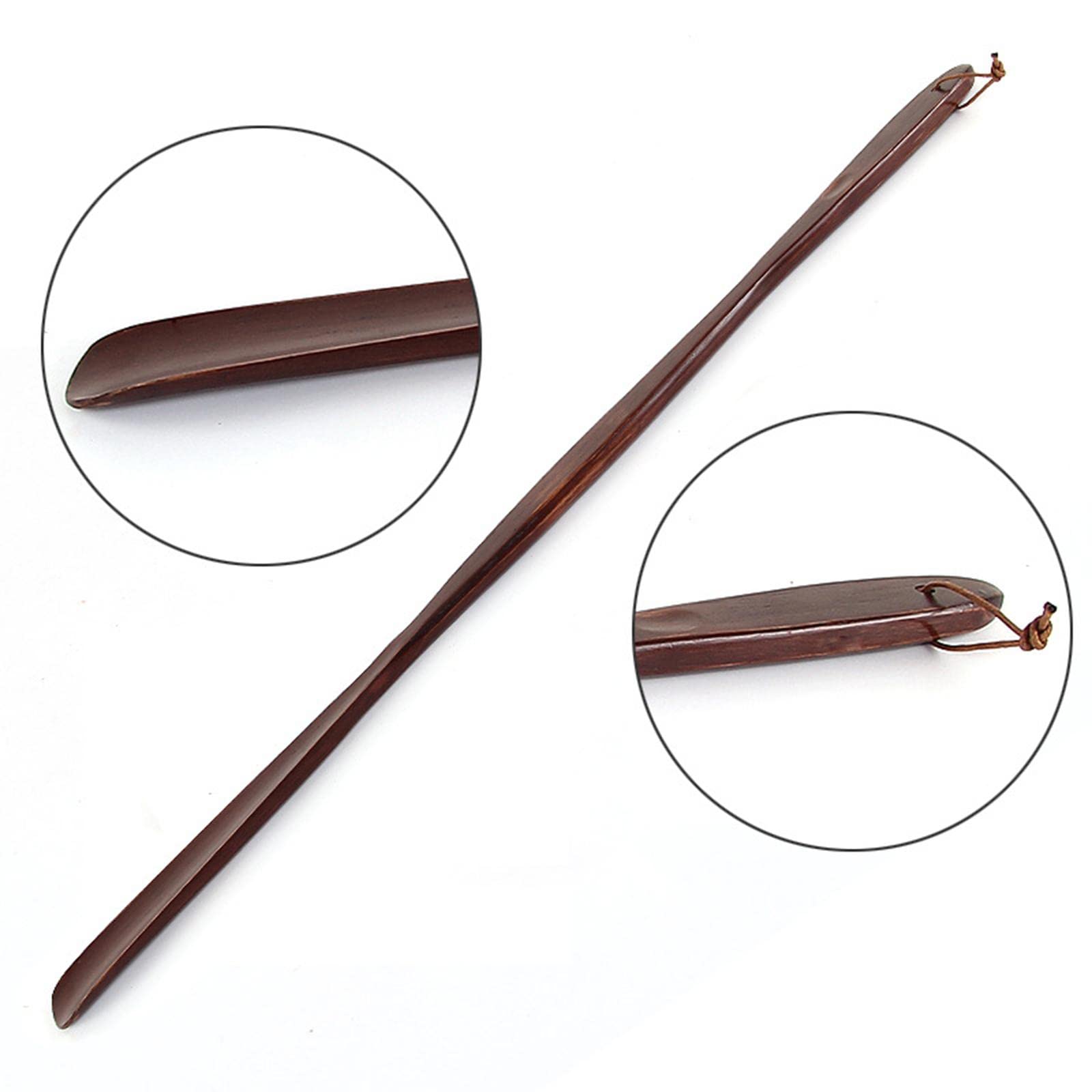 Calzador Madera Largo Portátil Extensible Funcional Ayuda Flexible con Cuerda para Hombres Mujeres Familiares Adecuado para Calzado de Cuero Hogar Reg