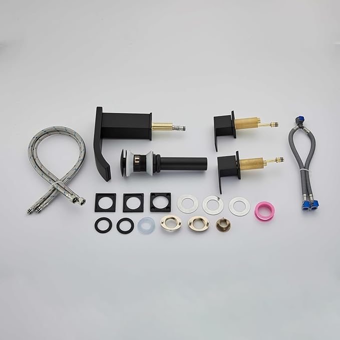 Grifería Lavamanos 3 Huecos Negro Mate con LED miniatura 6