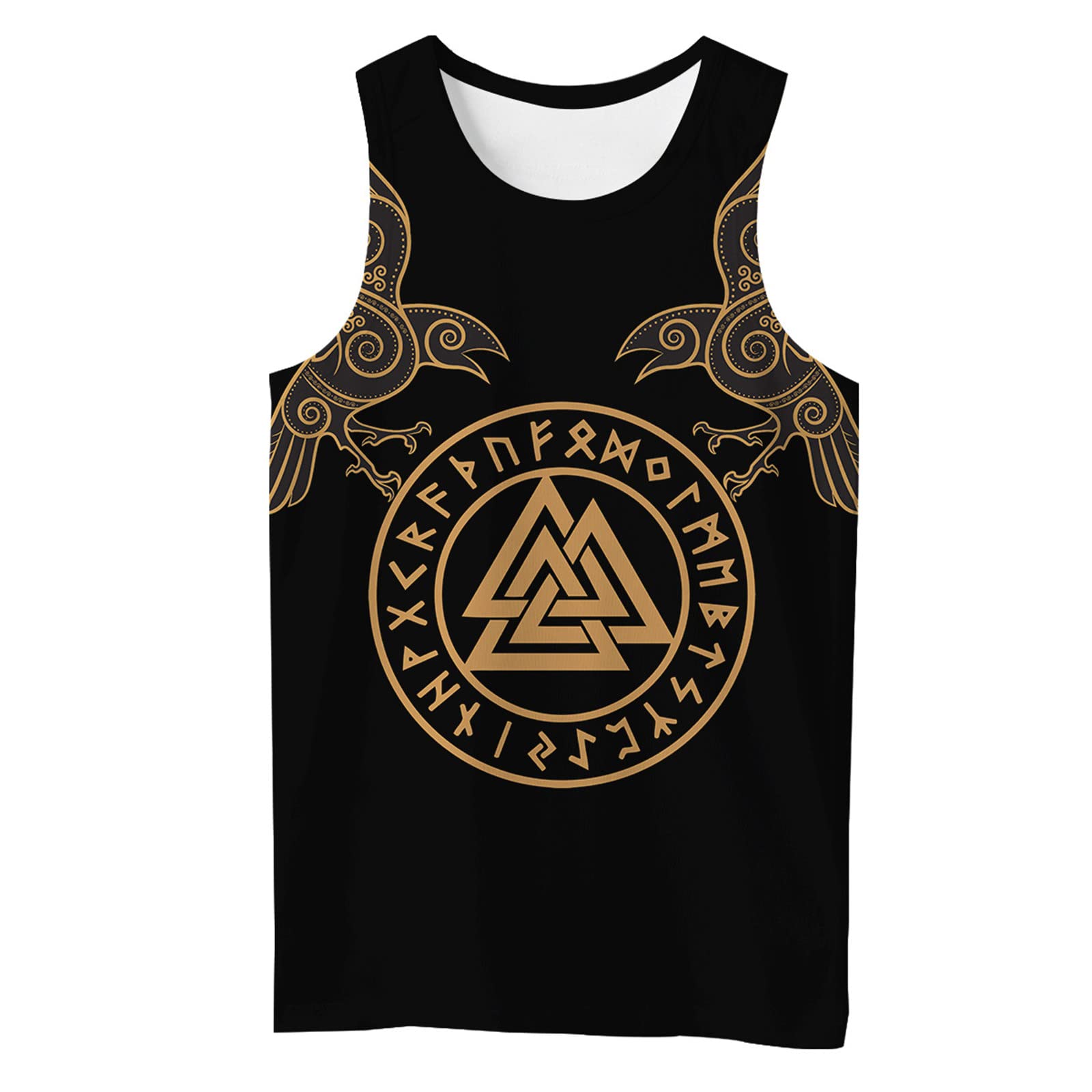 Wavotiq Men's # 1 Tank Top Viking Warrior 3D Print Sleeveless T Shirt Bodybuilding Tank Tops Gym Workout Casual Vest