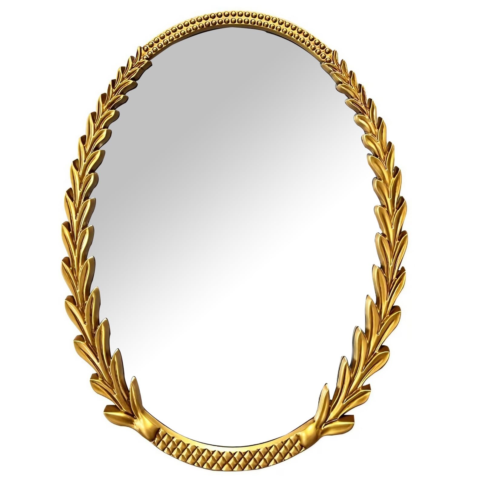 FGXHHS Vintage Oval Mirror for Wall Decor, Traditional Ornate, 24×32inch Rustic Decorative Vanity Bedroom Entryway Farmhouse(Antique Gold)