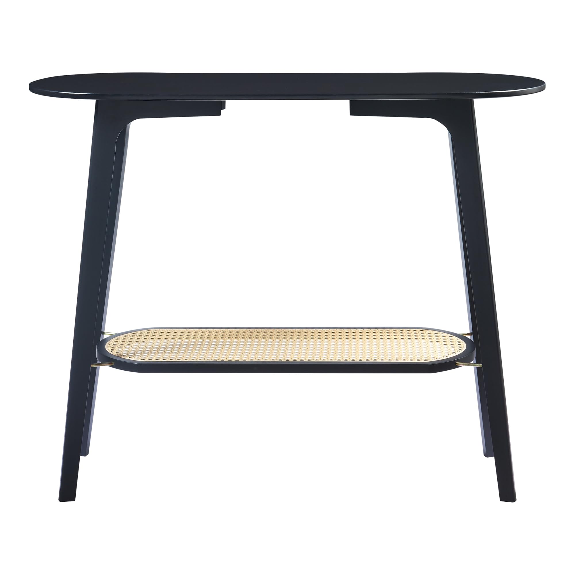[en.casa] Tavolo a Consolle Scaffale Basso a 2 Piani di Appoggio Tavolo Stretto Multiuso da Ingresso Corridoio 100 x 35 x 80 cm Nero/Beige