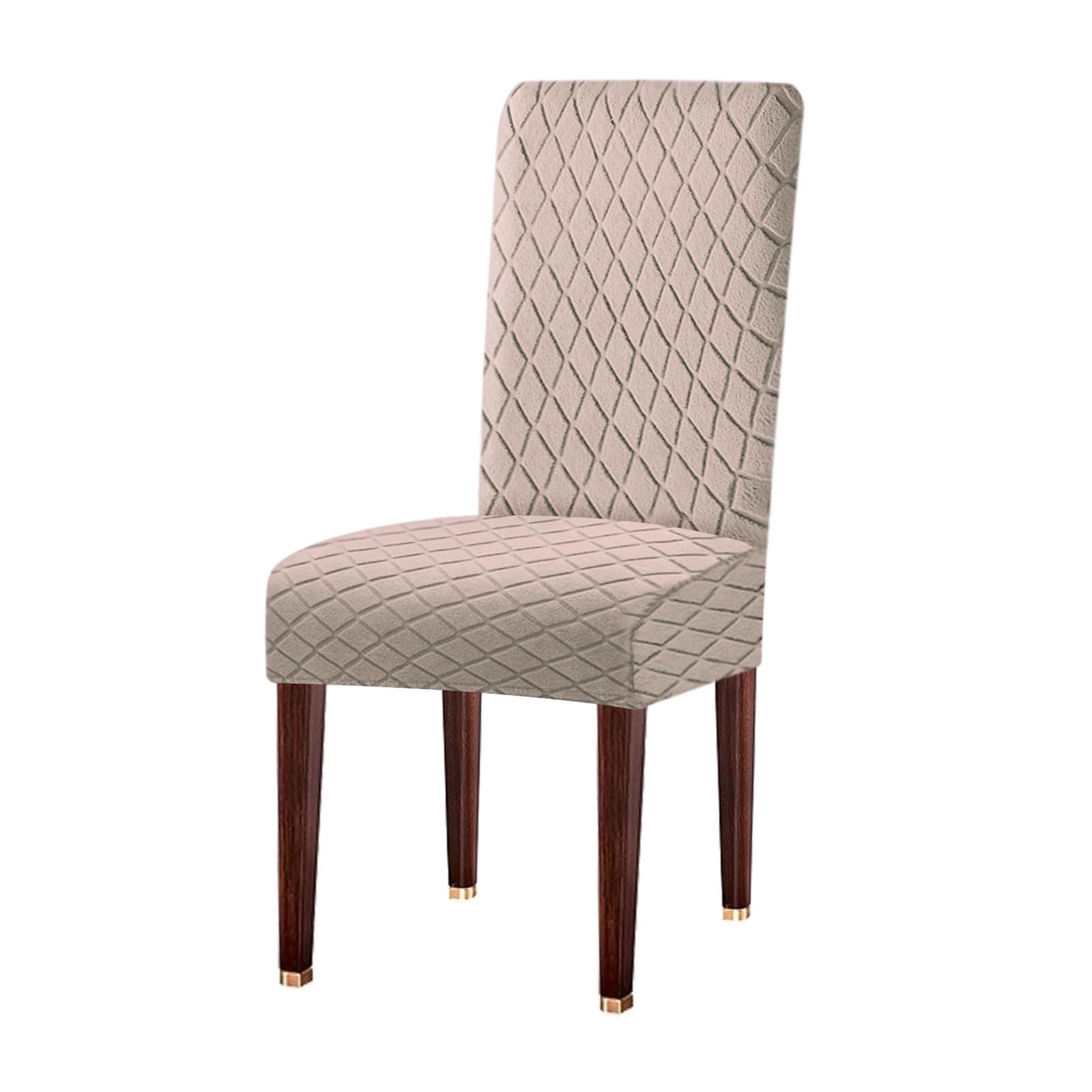 AMZZHAO Chair Seat Covers For Dining Room Jacquard,Stretch Dining Chair Protective Slipcovers,Spandex High Back Elastic Chairs Cover,Washable Stretch Waterproof (Set Of 2/4/6)