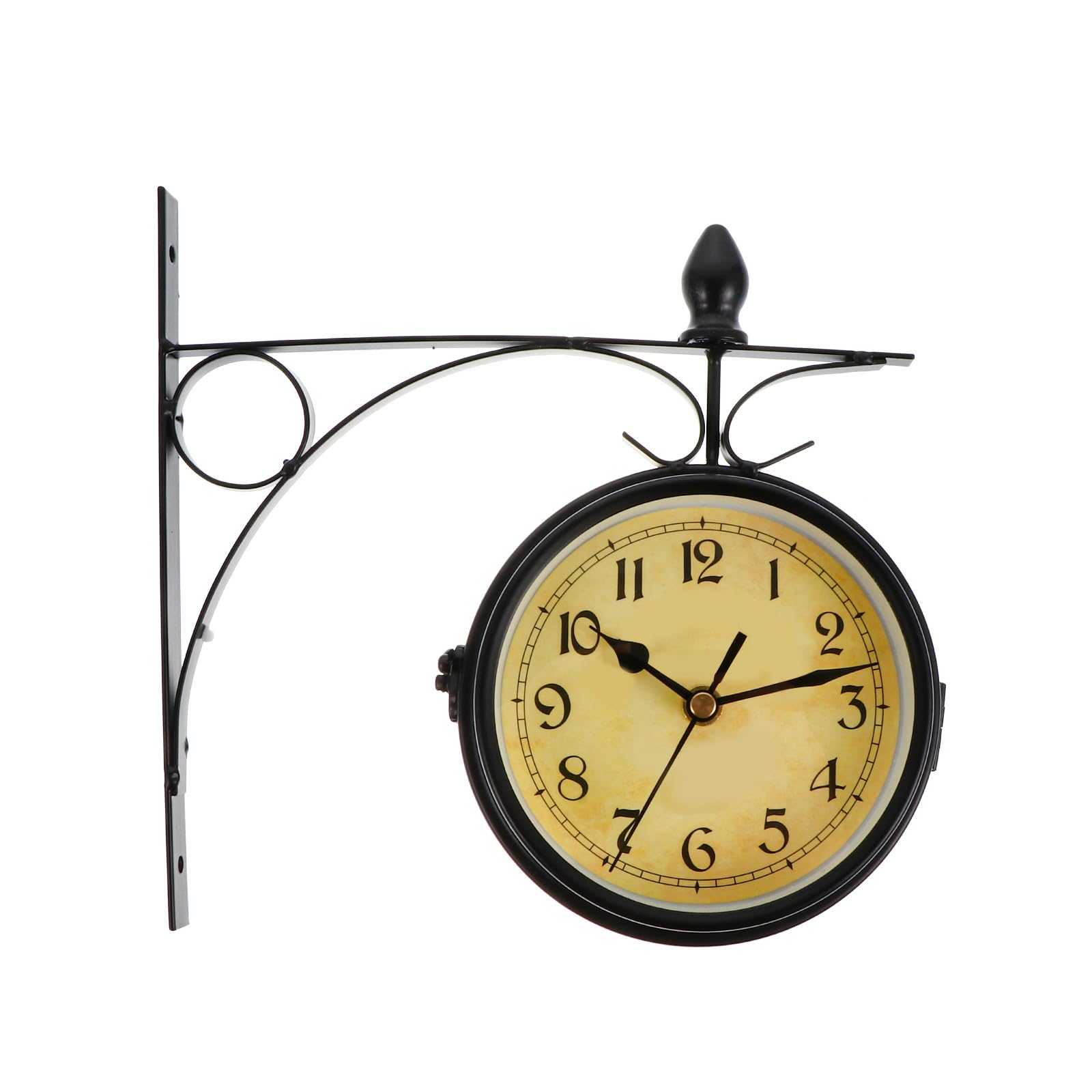 Horloge Murale Double Face Lisible Pendule Décorative Salon