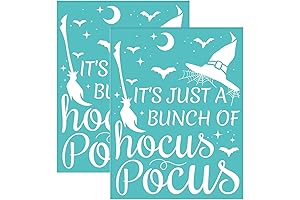 OLYCRAFT Halloween Stencils, Hocus Pocus Pumpkin Carving Stencils for Painting