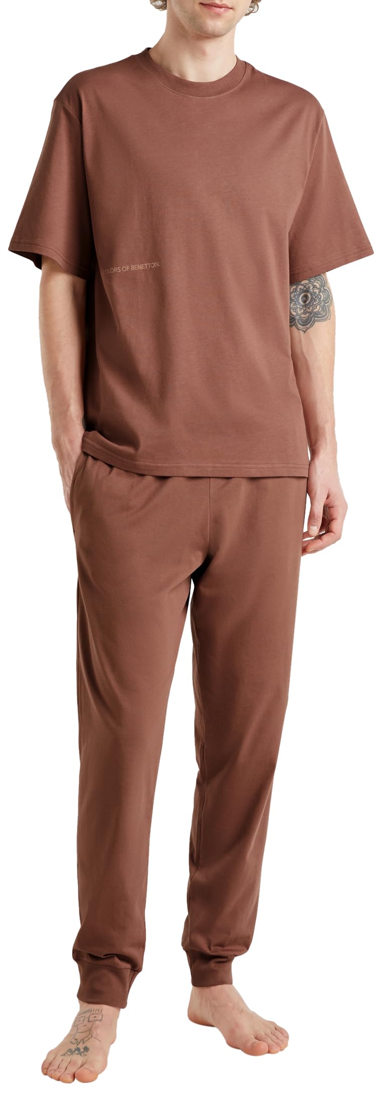 United Colors of Benetton 30964F00V Pyjama Trousers, Brown, M Men, brown, M