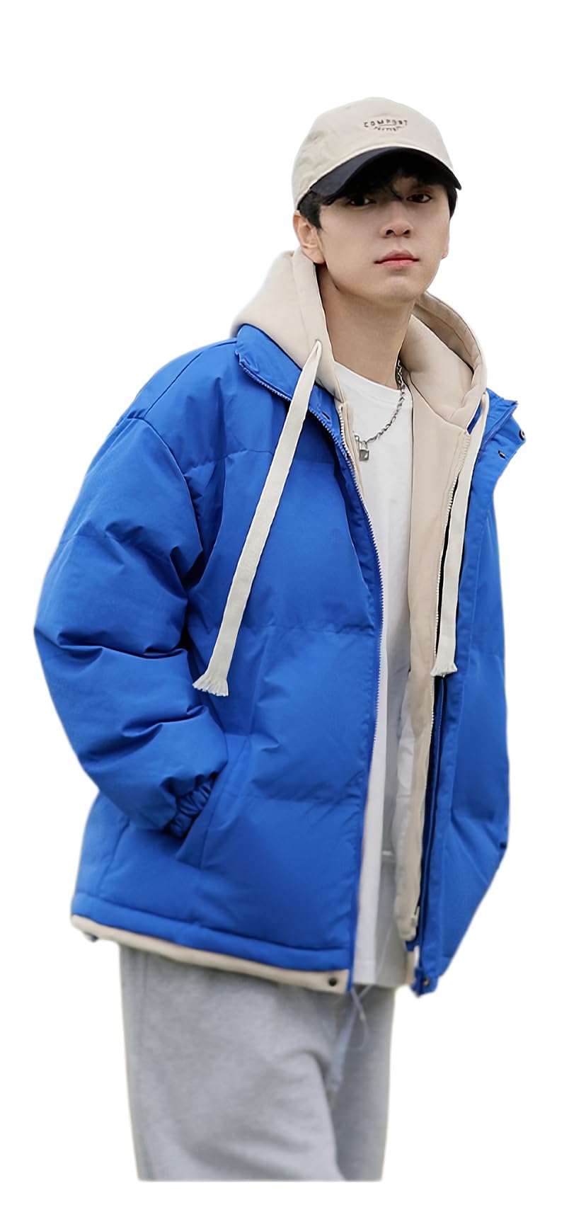 NITRY Men Jacket Casual Fashion Men With Hood Outdoor Jacket Thicken Comfortable Men Warm Cold Jacket Youth Classic Men Trend Cotton Jacket