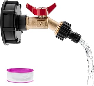 Zzyyldu IBC Tote Adapter IBC Tote Fittings 275-330 Gallon Water Tank Adapter 2" Coarse Thread IBC Tote Valve & Lead-Free Brass Hose Faucet Valve and Garden Hose Quick Connectors