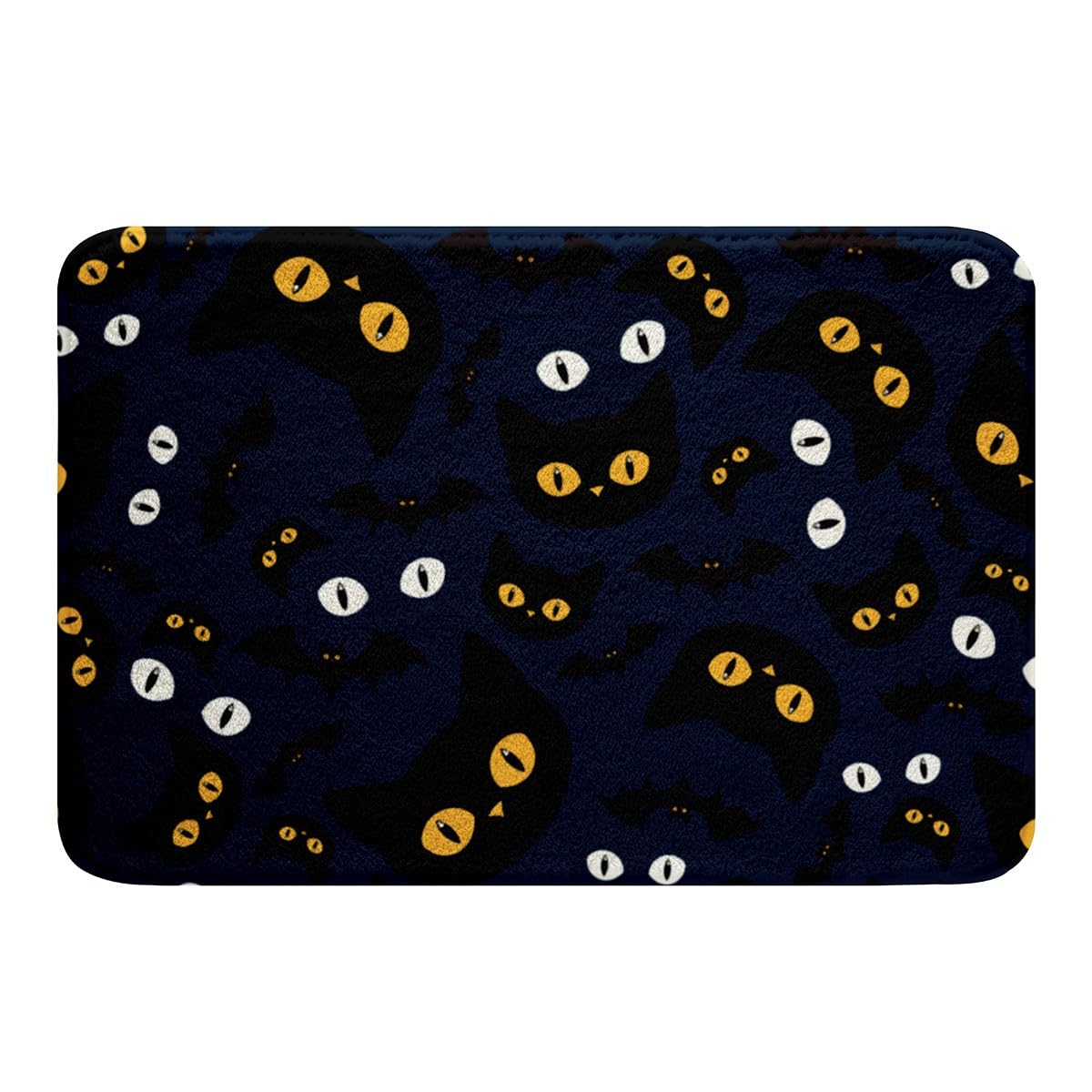 Erosebridal Spooky Eye Bathroom Mat All Seeing Eye Microfiber Water Absorption Bath Rug Cute Spooky Animal Non Slip Entryway Door Mat 20x32 Black Cat