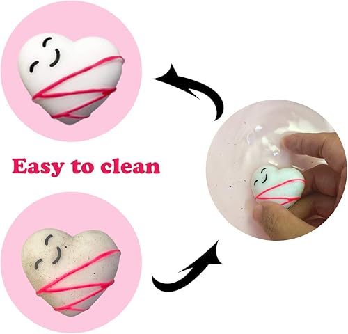 Vista 4 de 24 juguetes esponjosos Mochi para el día de San Valentín, para niños, escuela, clase, aula, tarjetas de San Valentín, regalos, premios, recuerdos