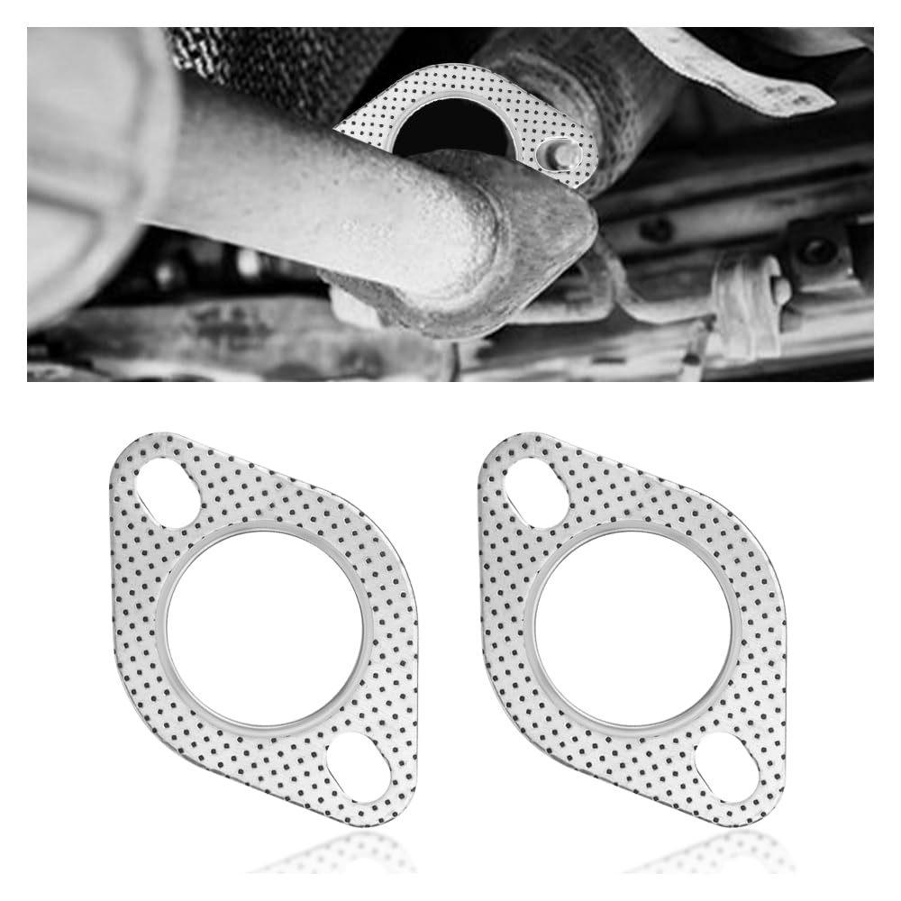 2PCS Car Exhaust Gasket,2" 2-Bolt Exhaust Flange Gasket Replacement OEM#120-06310-0002,Standard Exhaust Manifold Gasket Car Accessories (2 inch)
