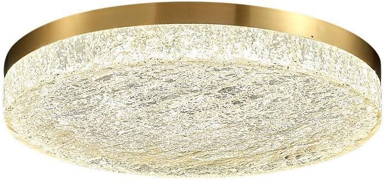 PZAOJAU Antique Brass Flush Mount Ceiling Light Bathroom LED Dimmable Ceiling Light 15INCH Modern Ceiling Light Resin Glass Bedroom Ceiling Light For Kitchen Office Dining Room Laundry Room