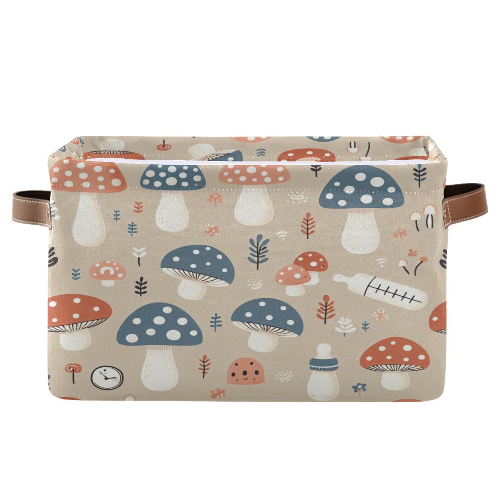 Grckit D83 Cartoon Mushrooms Storage Baskets Foldable Fabric Baskets Large Storage Bins For Organizing Shelves Closet Home, Decorate Your Rooms